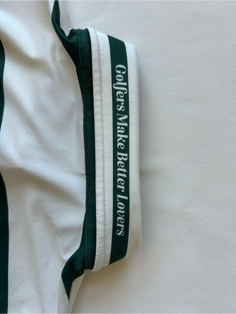 Fore All Green and White Striped Sleeveless Polo Tank - Picture 3 of 3